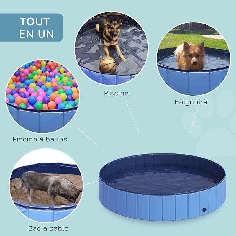 PISCINE ROND GRIS FONCÉ/BLEU 160x30CM