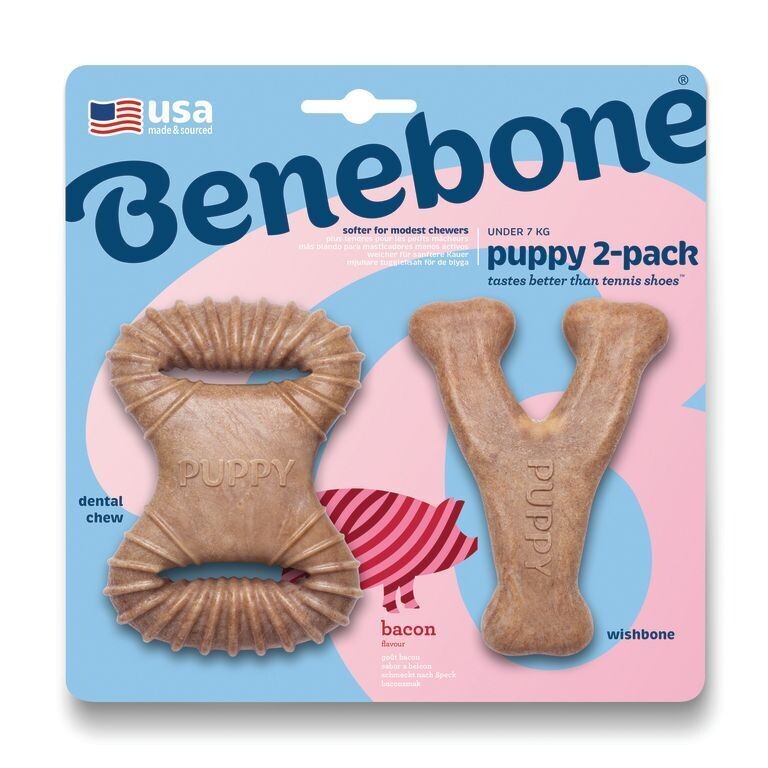 Benebone Puppy 2-Pack Dental Chew/Wishbone Bacon Tiny