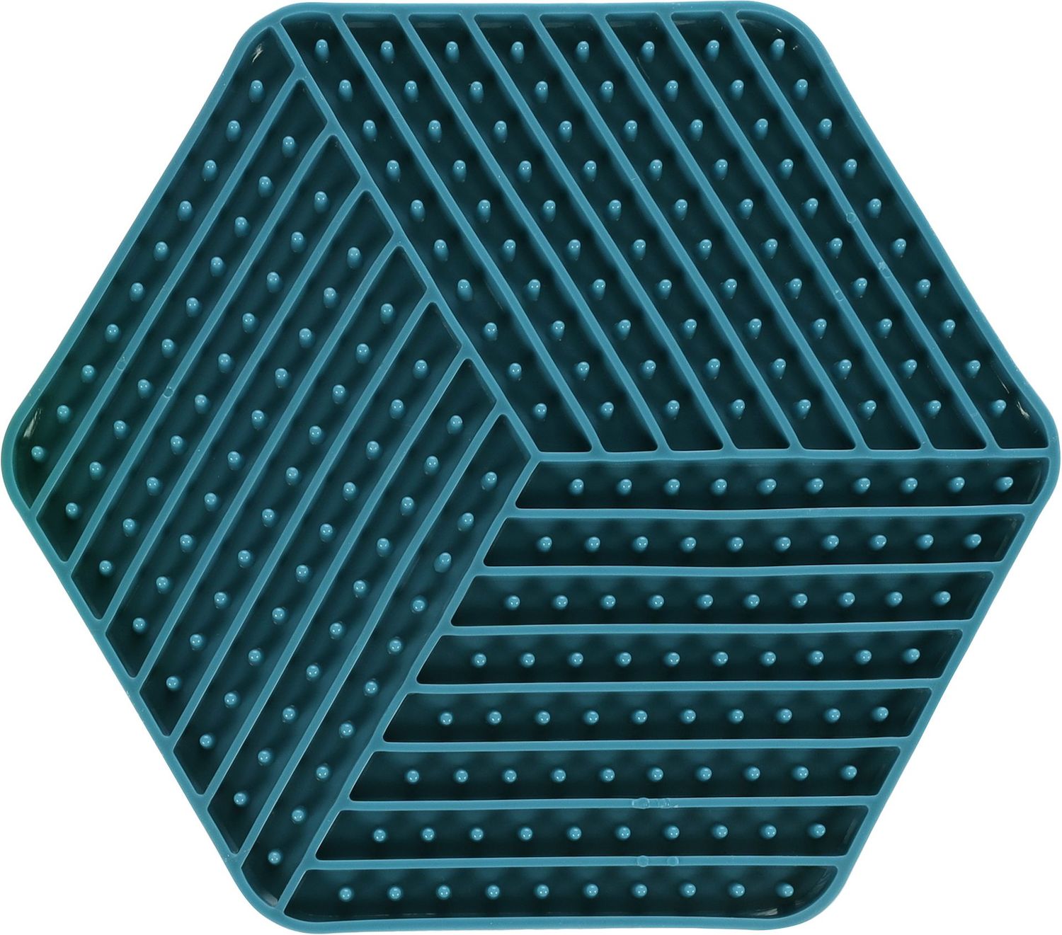 TAPIS À LÉCHER LEKI HEXAGONE VERT PETROL