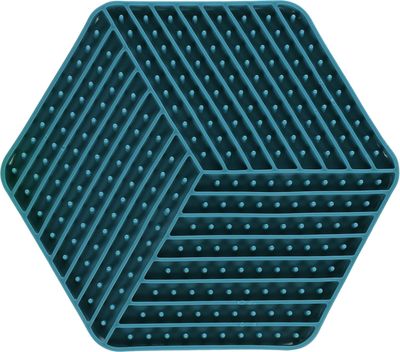 TAPIS À LÉCHER LEKI HEXAGONE VERT PETROL