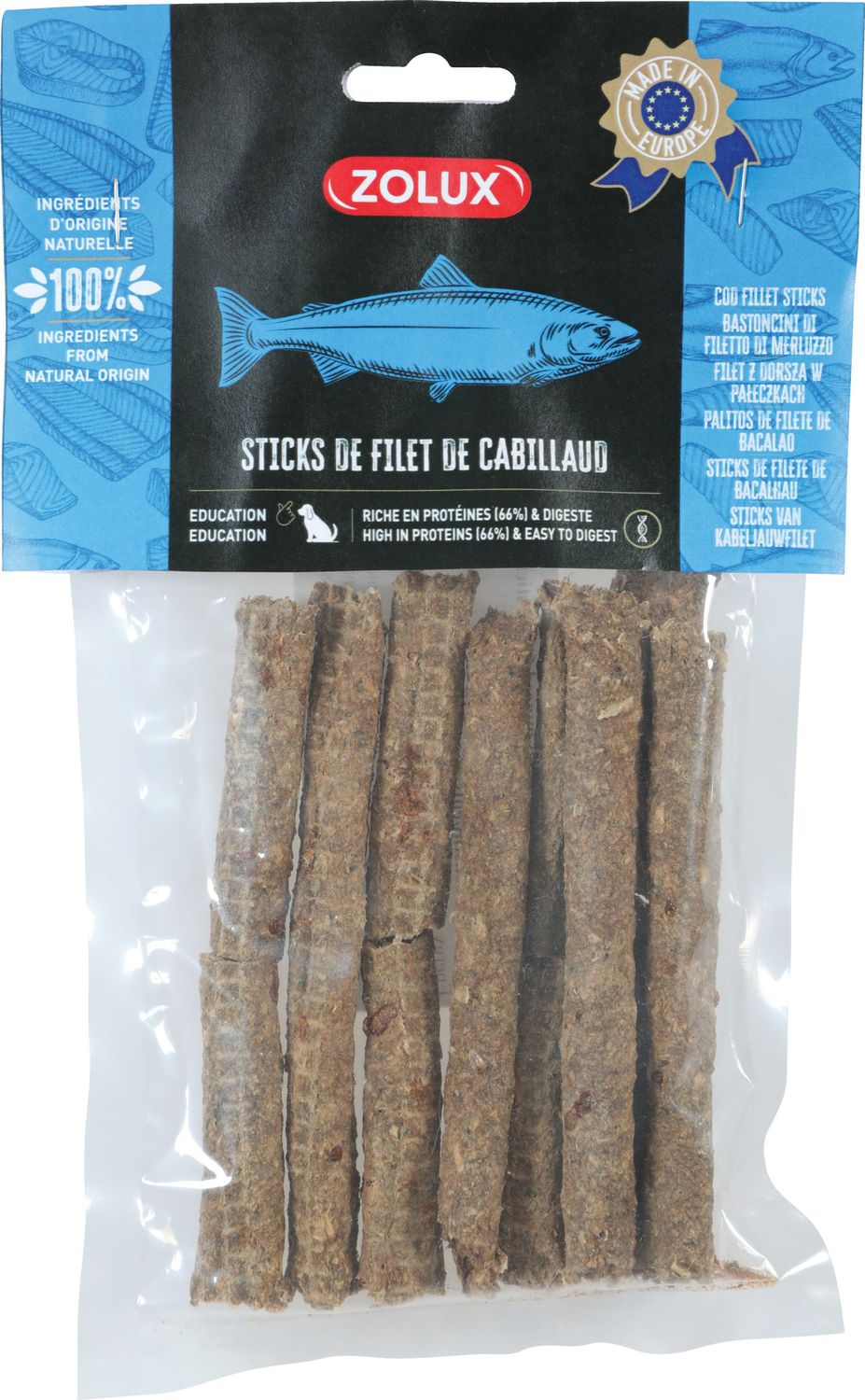 Sticks peau de cabillaud 100% NATURELLE 70G
