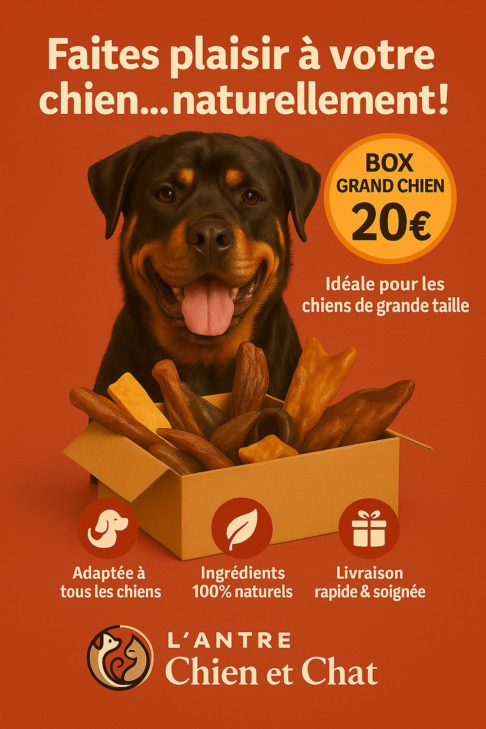 COFFRET découverte friandises pour grand chien avec jouet OFFERT