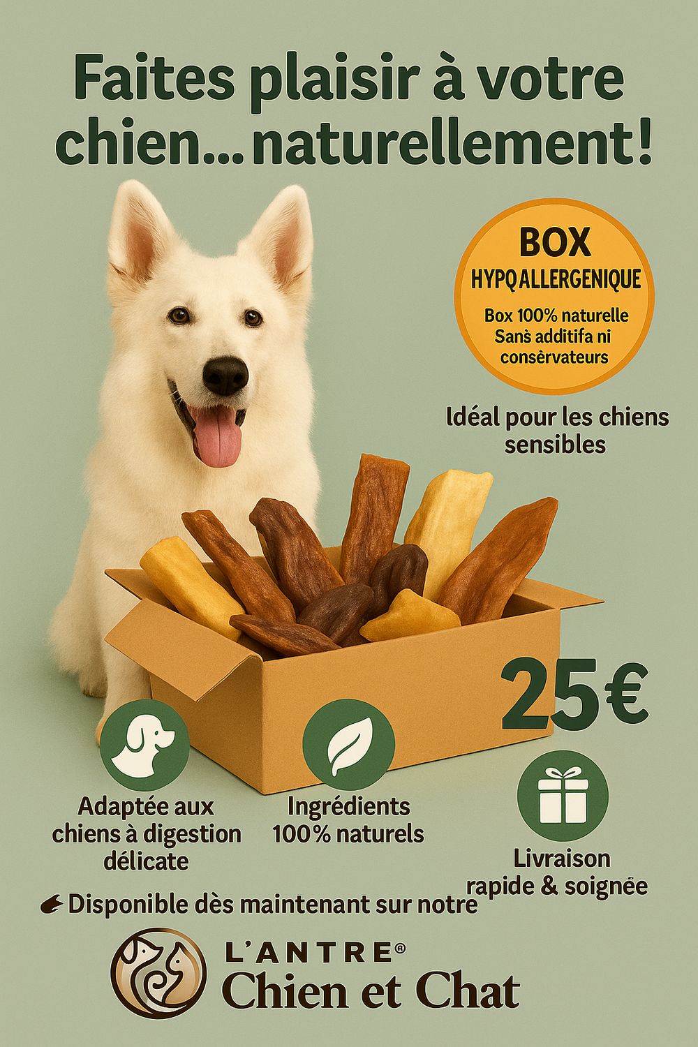 COFFRET découverte friandises hypoallergénique pour chien avec jouet OFFERT