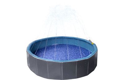PISCINE SPRINKLE ROND 2 EN 1 GRIS FONCÉ/BLEU 160x30CM