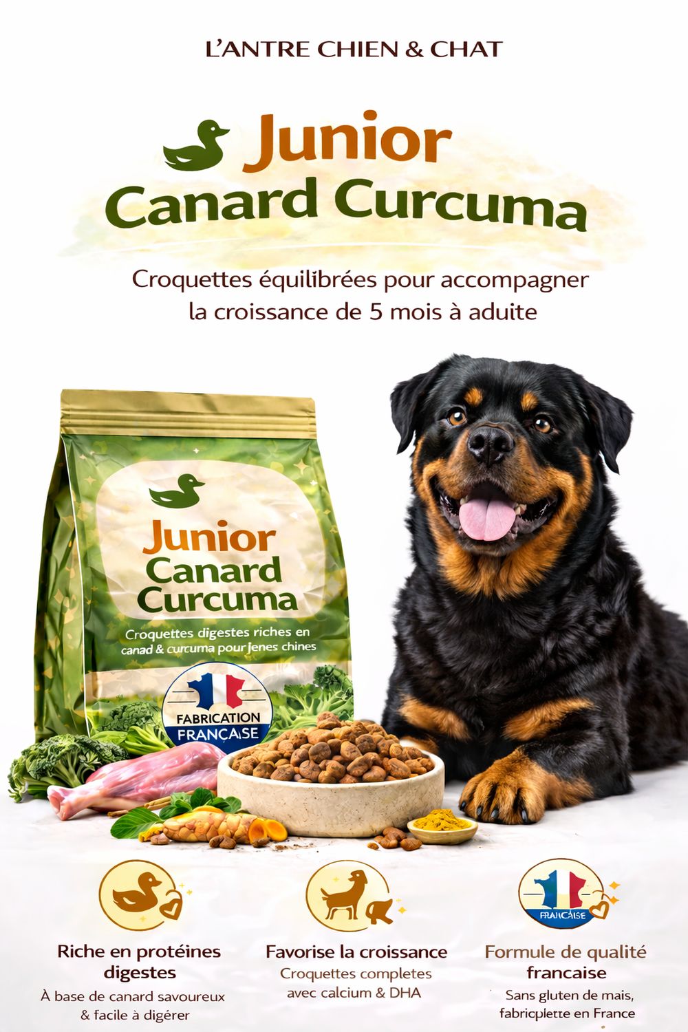 Recette JUNIOR PUPPY LARGE CANARD 2.5KG