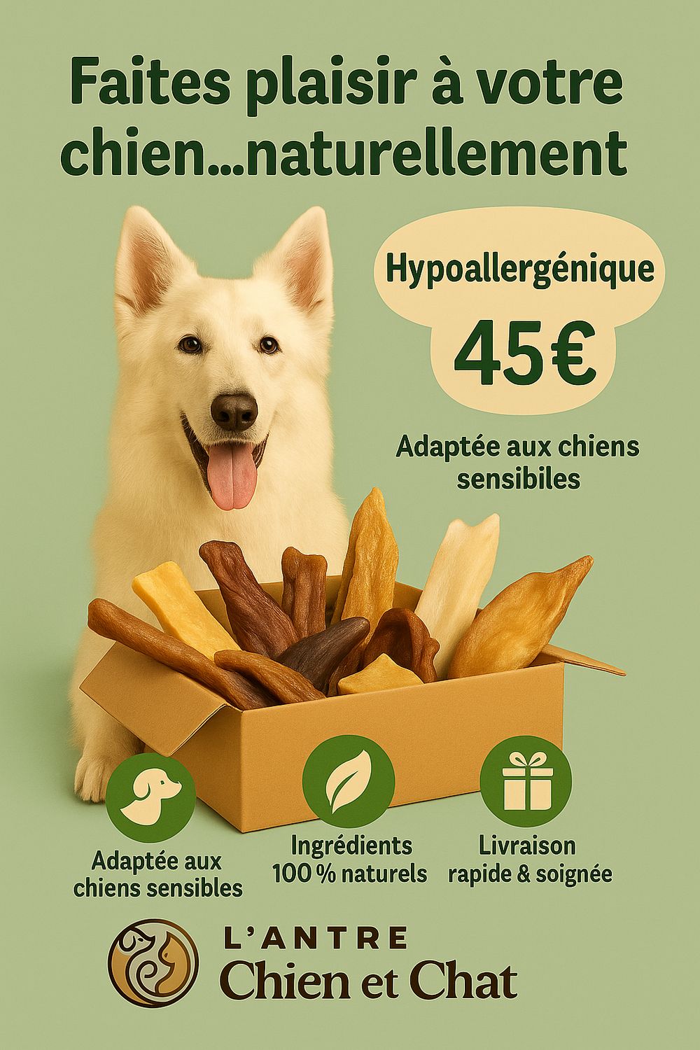 COFFRET découverte friandises hypoallergénique pour chien avec jouet OFFERT