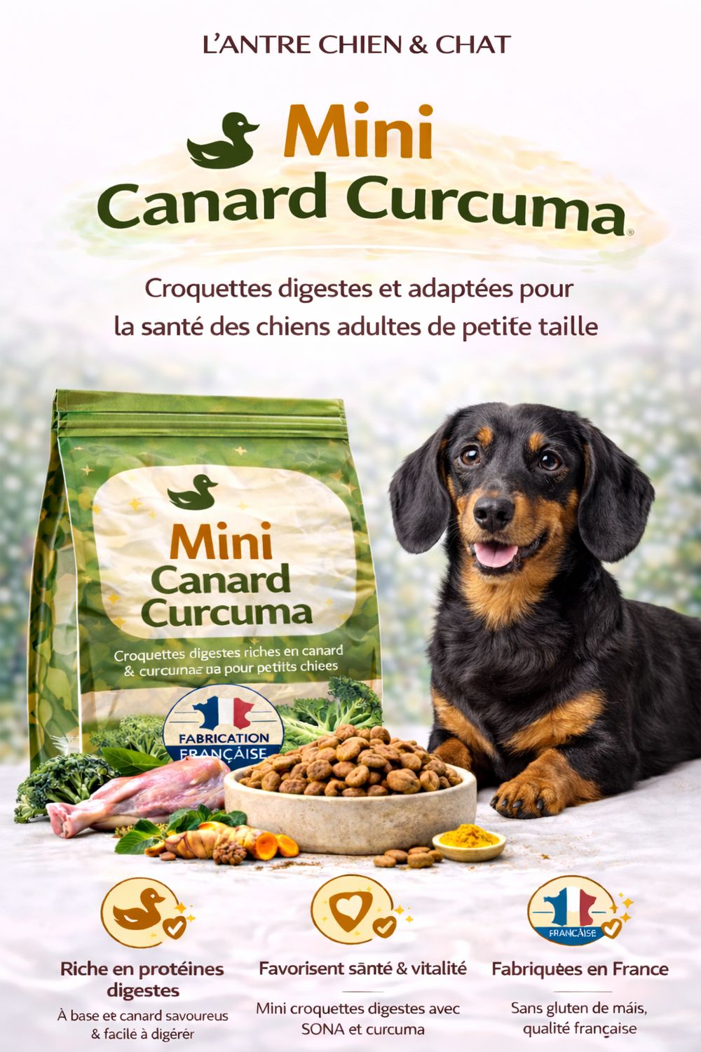 RECETTE MINI ADULTE CANARD CURCUMA 10KG RECETTE MINI ADULTE CANARD CURCUMA 10KG
