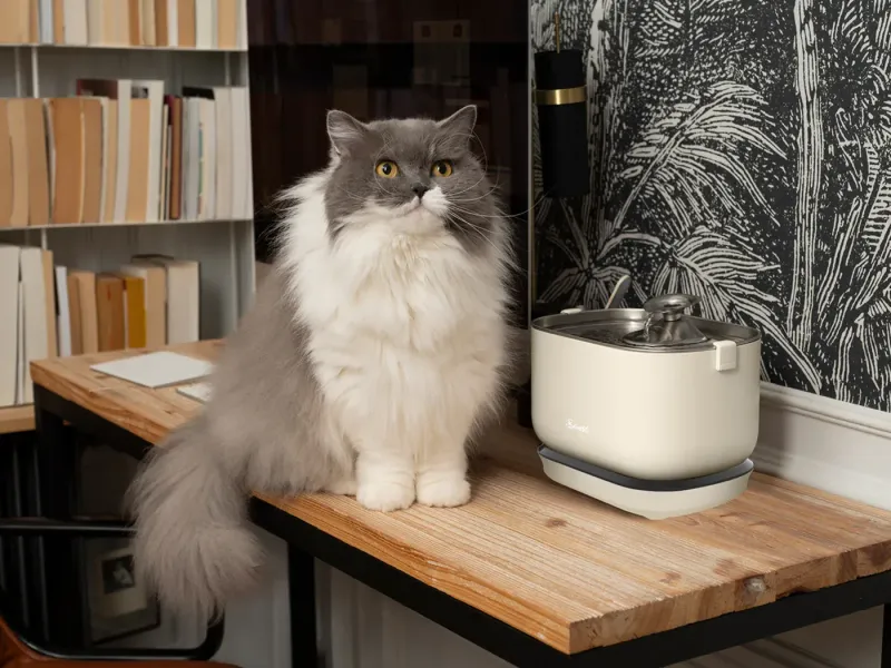 Fontaine à eau sans fil crème BANDIT