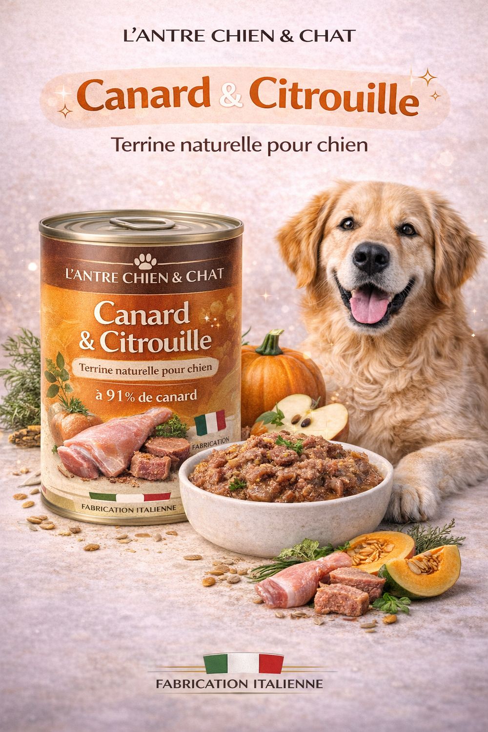 Terrine au canard, citrouille et pomme - 400g