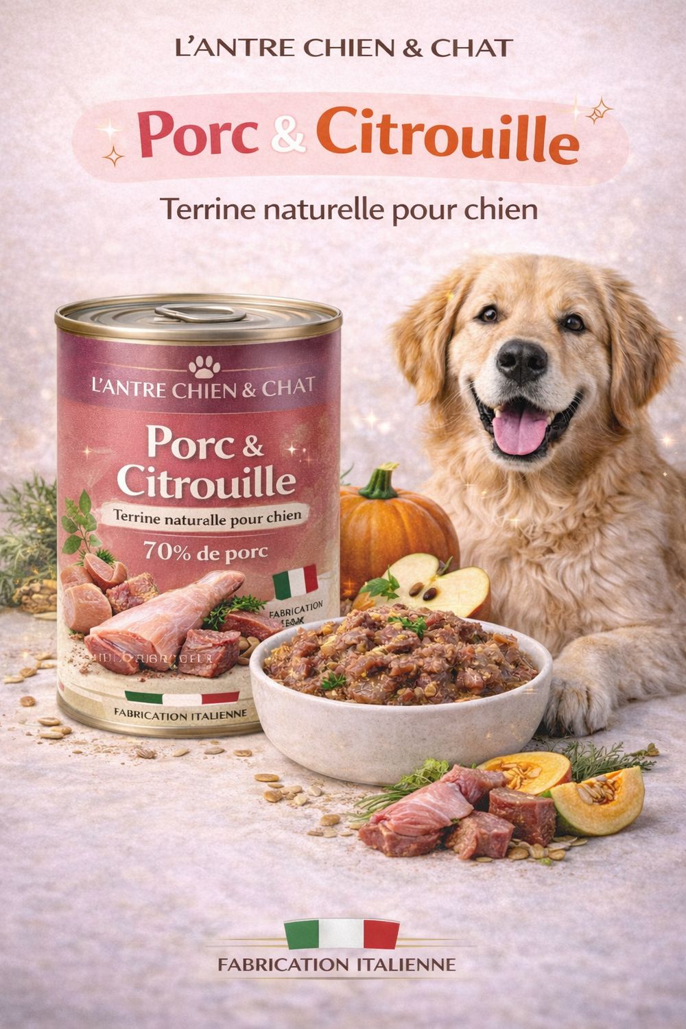 Terrine  au porc, citrouille et pomme - 400g