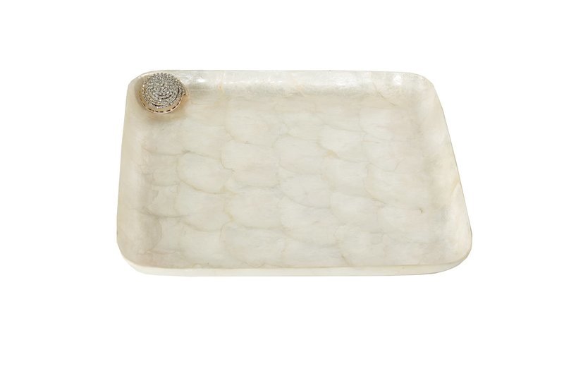 #045W Capiz Tray 10&quot;x10&quot; - White