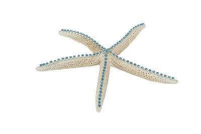 #096 Large Starfish with Aqua Crystals