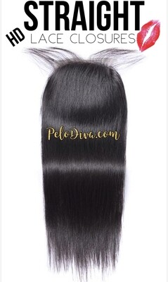 Peruvian HD Lace Base Closure 5X5 Virgin Hair Extensions - Straight (Liso)