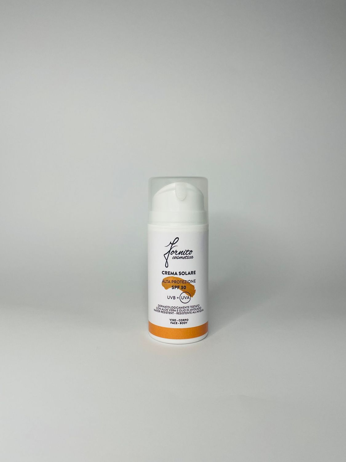 Crema solare viso e corpo SPF 30 con Aloe Vera e Olio di Avocado (100ml)