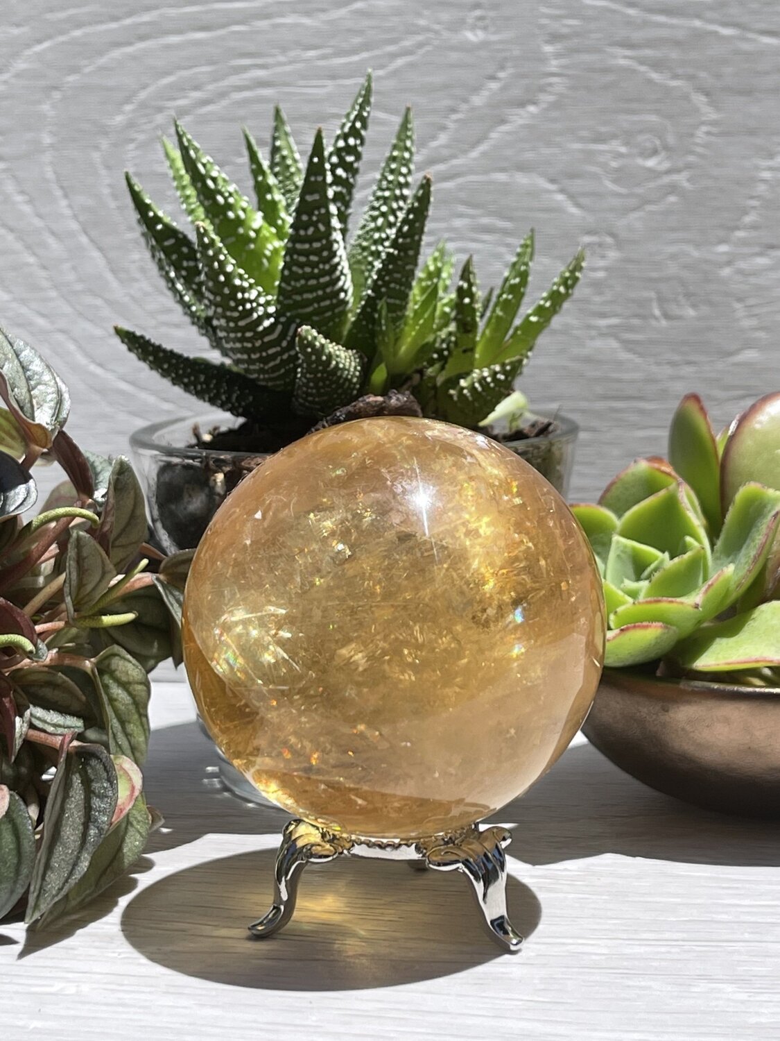 Honey Calcite Sphere