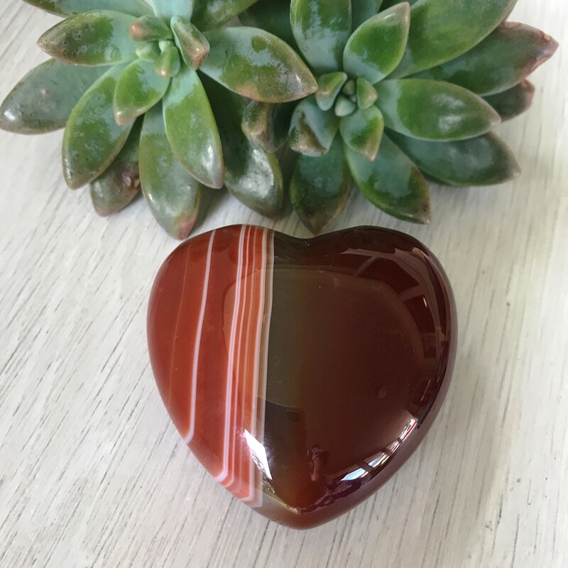 Banded Carnelian Heart