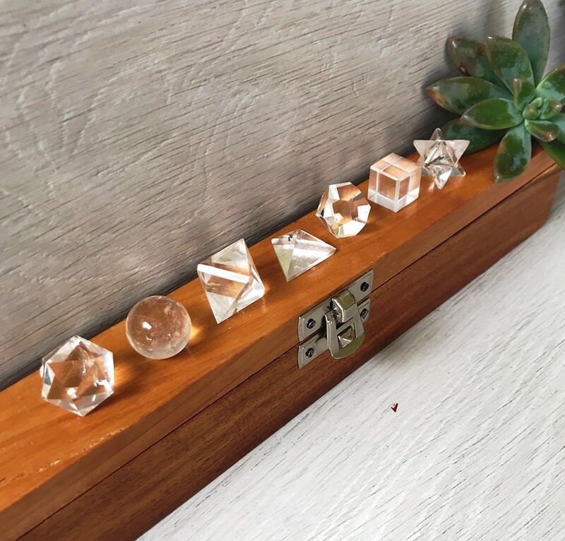 Platonic Solids set of 7 – Clear Quartz