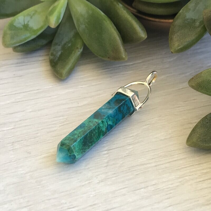 Chrysocolla Double Terminated Pendant