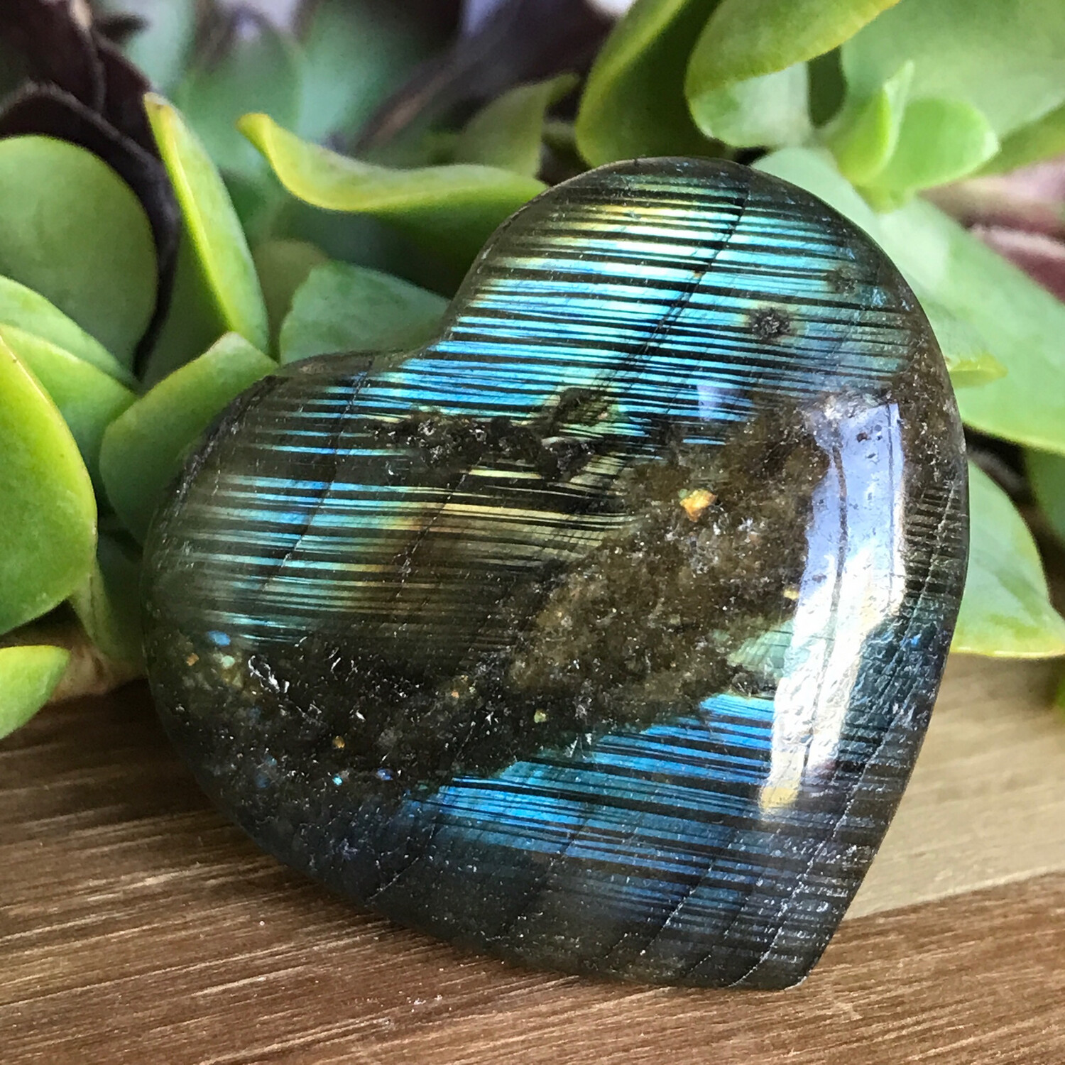 Labradorite Heart