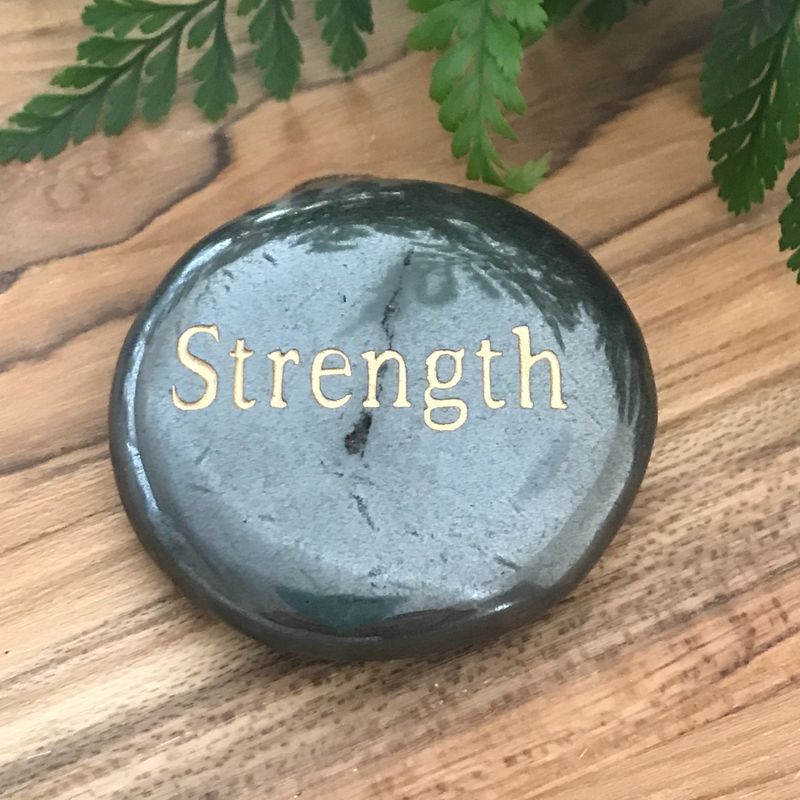 Hematite Word Stone - Strength