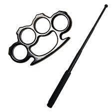 Set autoaparare baston telescopic din otel, 64 cm, 4 sectiuni, negru, husa piele si pumnal tip box, 1 cm grosime, negru