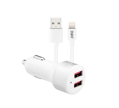 3SIXT Dual USB Car Charger & Lightning Cable