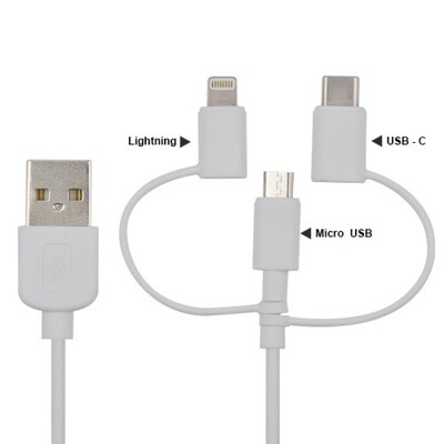 Pronto 3 in 1 Cable (Lightning, Micro & Type C)