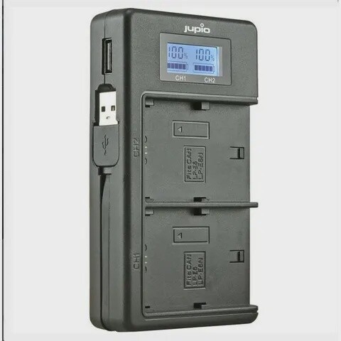 Jupio USB Dedicated Duo Charger with LCD (for Canon LP-E6 /LP-E6NH)