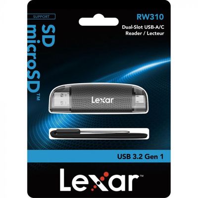 Lexar Dual-Slot SD &amp; microSD Card Reader (USB-A + USB-C)