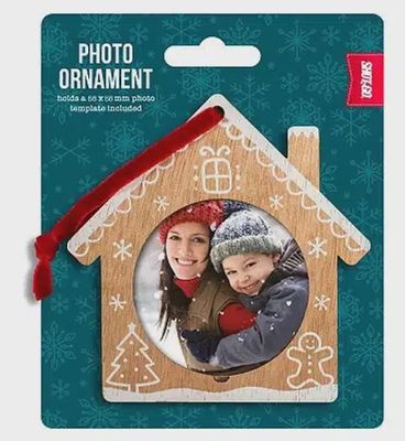 Shot 2 Go Wooden Photo Decorations, Colour: Wooden Gingerbread House Decoration