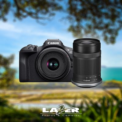 Canon EOS R100 Twin Kit with RF-S 18-45mm &amp; RF-S 55-210mm Lens