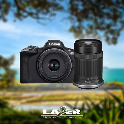 Canon EOS R50 with RF-S 18-45mm &amp; 55-210mm Lenses