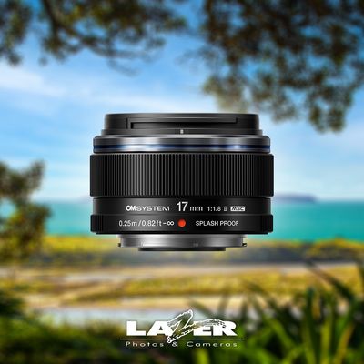 OM System M.Zuiko Digital 17mm F1.8 II Black Lens, Colour: Black