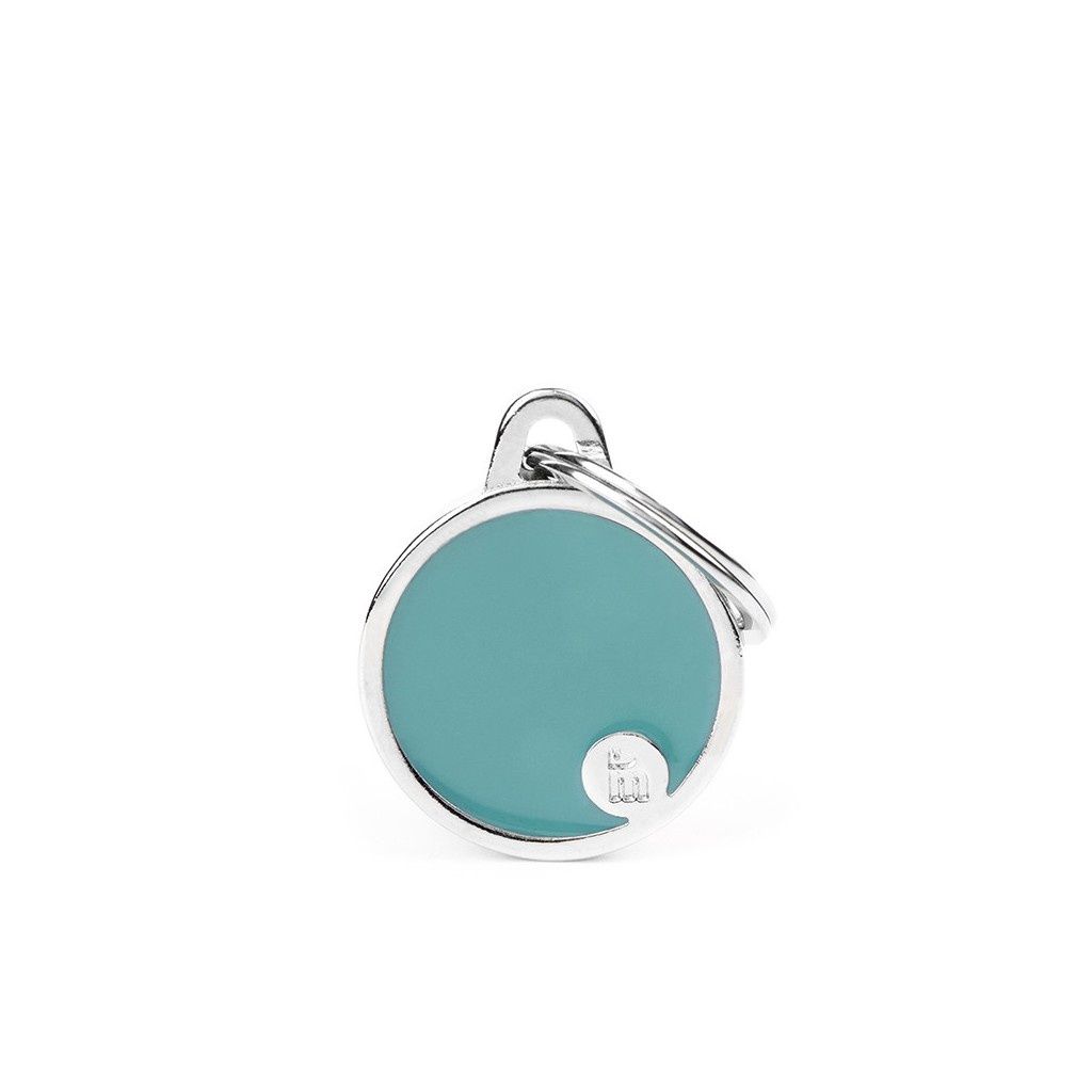MyFamily Basic Handmade ID Tag - Small Circle (Various Colours), Colour: Light Aqua Blue