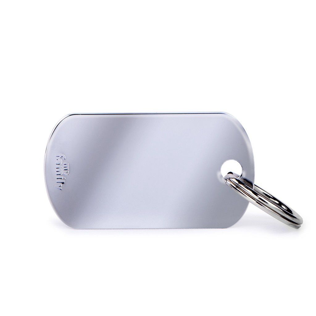 MyFamily Basic Chrome ID Tag - Small Military Tag
