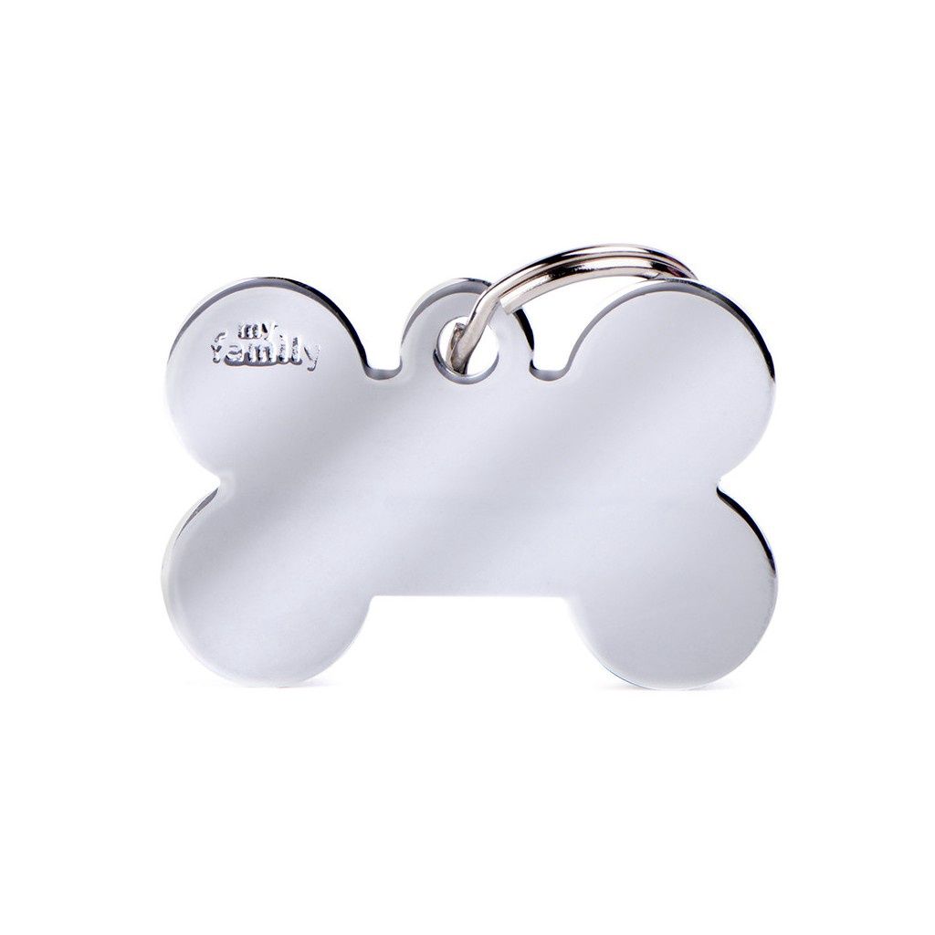 MyFamily Basic Chrome ID Tag - Large Bone