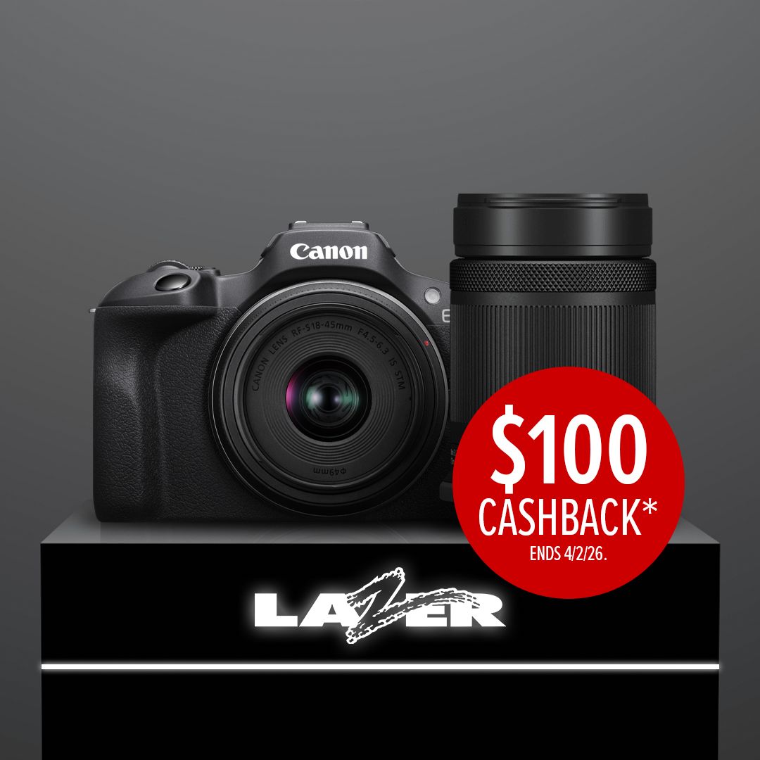 Canon EOS R100 Twin Kit with RF-S 18-45mm &amp; RF-S 55-210mm Lens