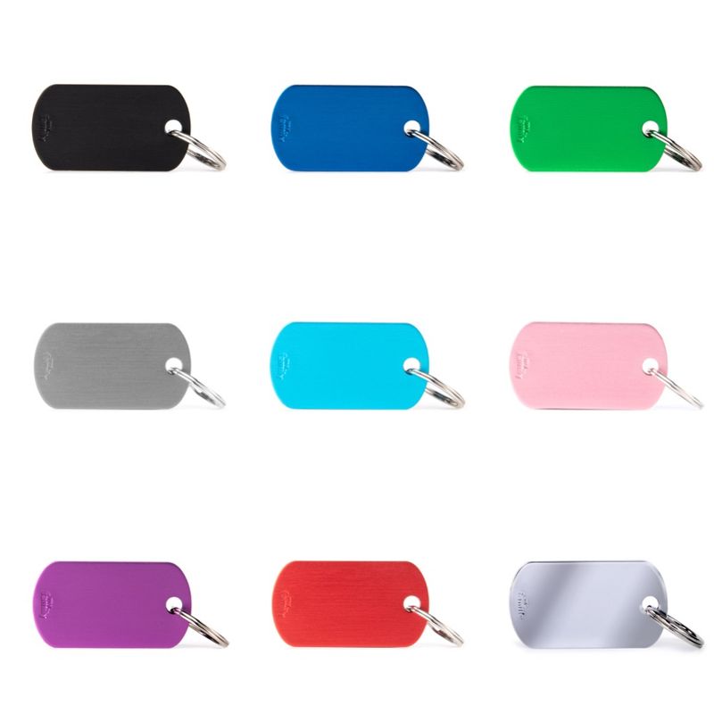 MyFamily Basic Aluminium ID Tag - Small Military Tag (Various Colours)