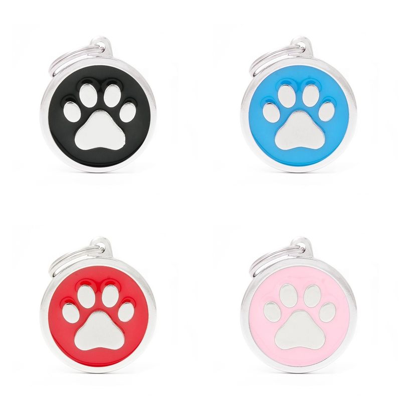 MyFamily Classic ID Tag - Large Paw Circle (Various Colours)