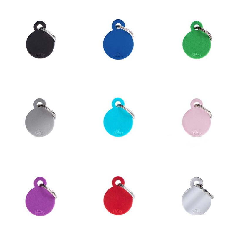 MyFamily Basic Aluminium ID Tag - Small Circle (Various Colours)