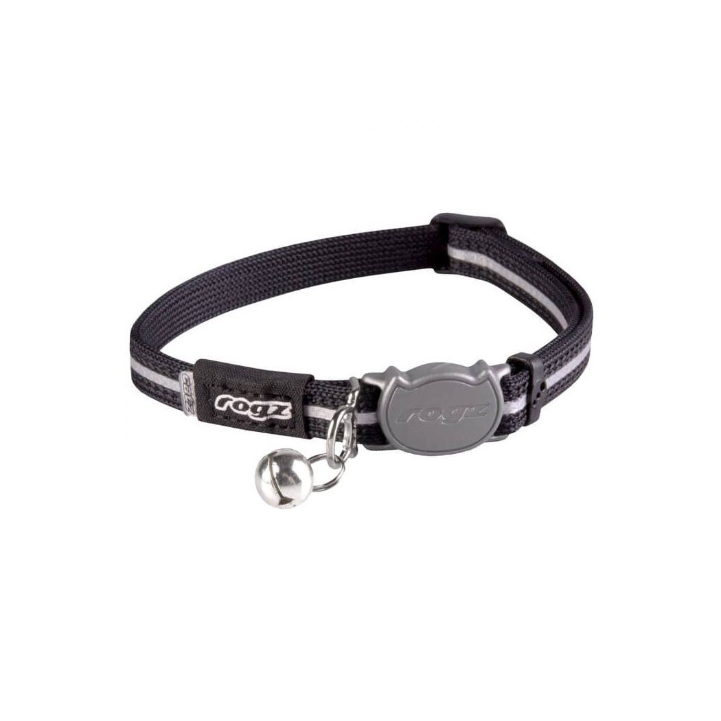 ROGZ AlleyCat Safeloc Collar, Size: XS (16.5-23cm), Colour: Black