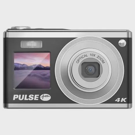 PULSE 10X Optical Zoom Compact Camera, Colour: Black