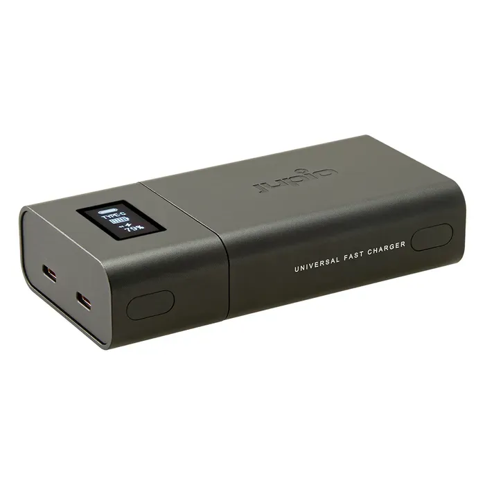 JUPIO UNIVERSAL USB-C FAST CHARGER WITH OLED DISPLAY &amp; USB-C INPUT/OUTPUT
