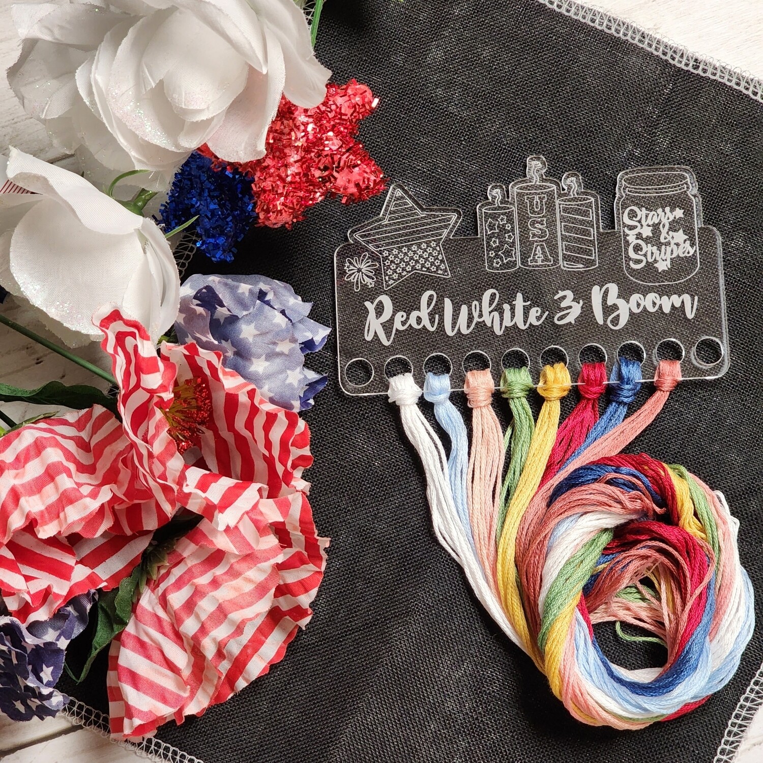 Red, White and Boom Acrylic Floss Keep