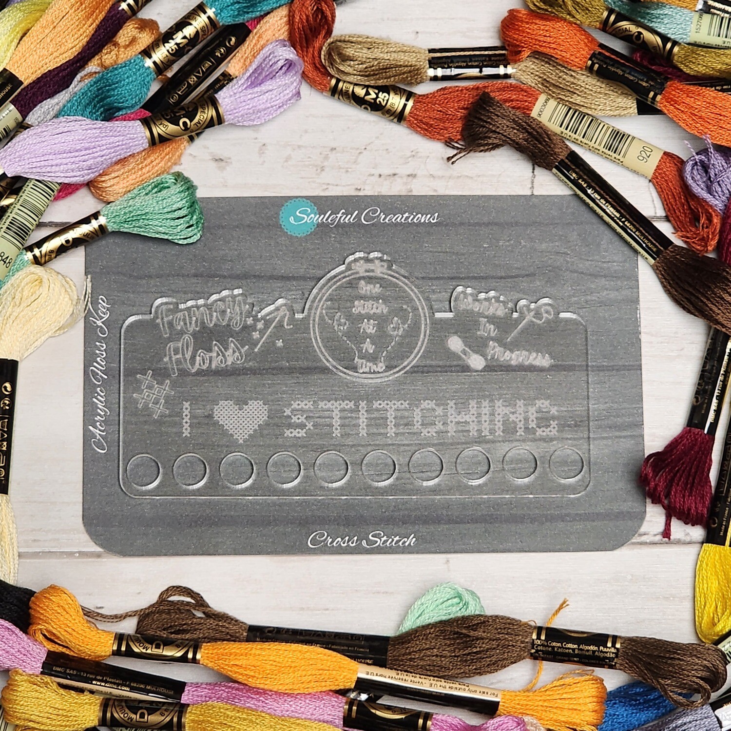 I Heart Cross Stitching Acrylic Floss Keep