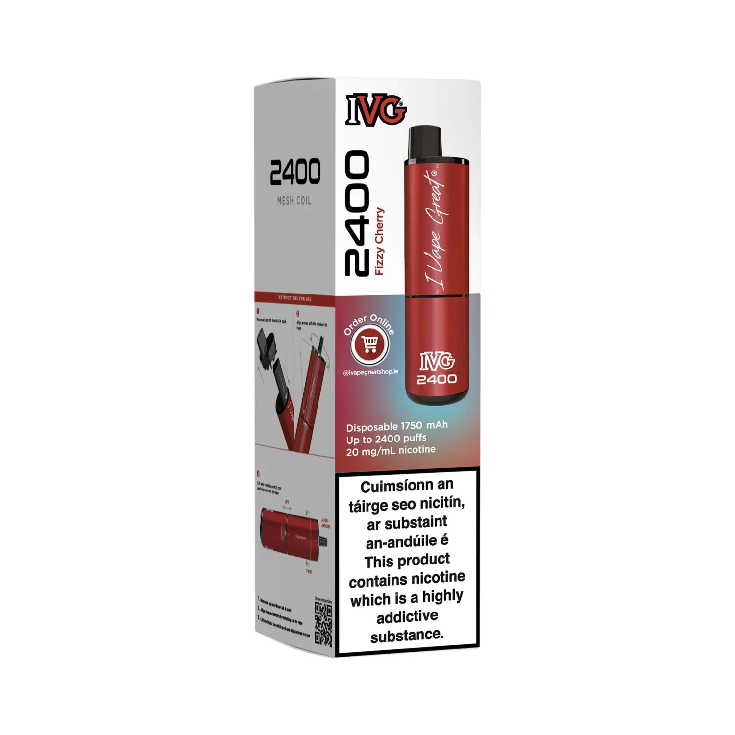 IVG 2400 Fizzy Cherry - 5 pack