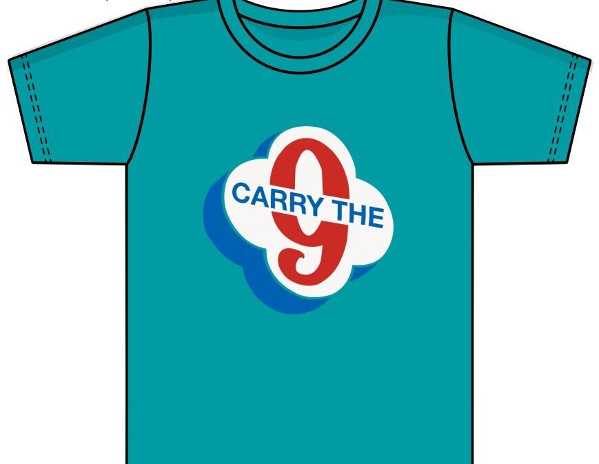 Carry the 9 Logo Women&#39;s T-Shirt - Black or Light Blue
