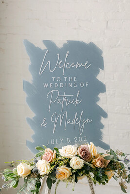 Painted Welcome Wedding Sign- Acrylic