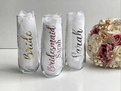 Customized Champagne Flutes- Glass