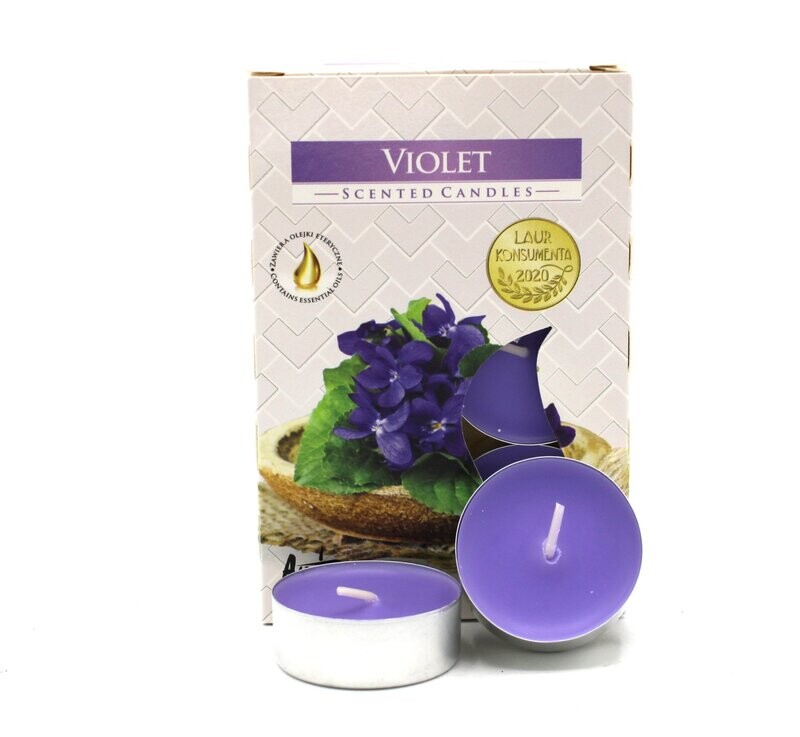 Set de 6 bougies chauffe plat parfumées  - violette